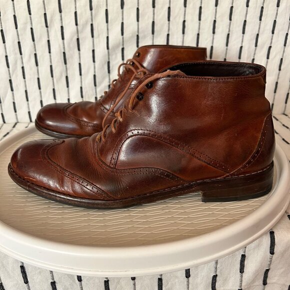 Wolverine 1000 Mile Wesley Wingtip Chukka Brown Boots Men Leather Steampunk 13D - Picture 7 of 10